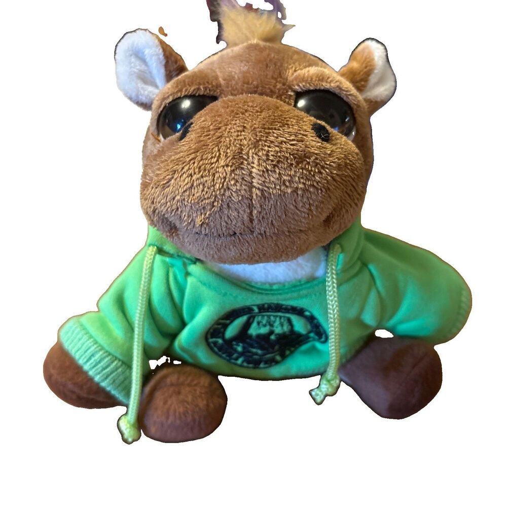 The Petting Zoo 7” Bright Eyez Pony Green Devil’s Tower Monument Hoodie Plush